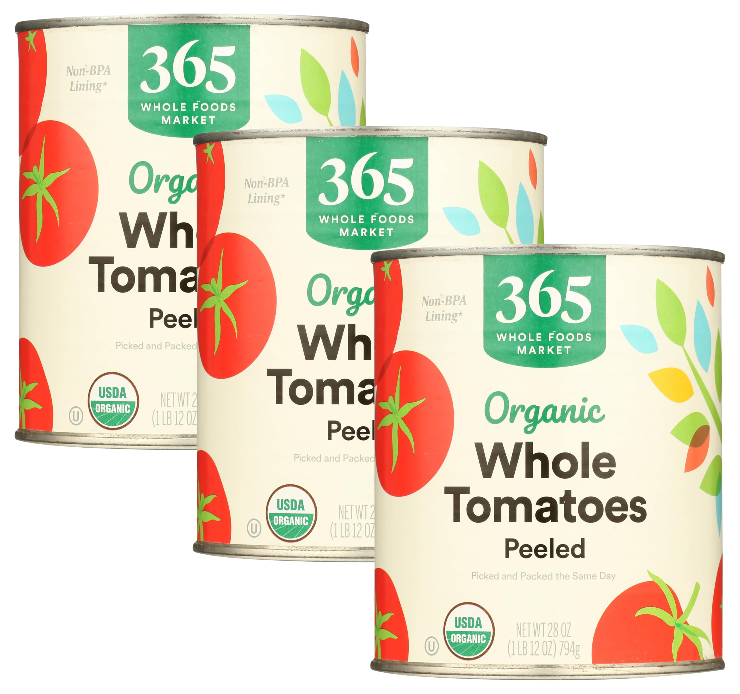 Tomatoes Whole Peeled Organic, 28 Ounce (Pack of 3)