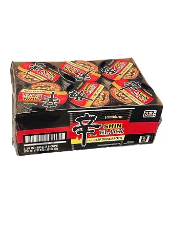 Korean Instant Noodles CASE SET, BOWL BLACK SHIN INSTANT NOODLES
