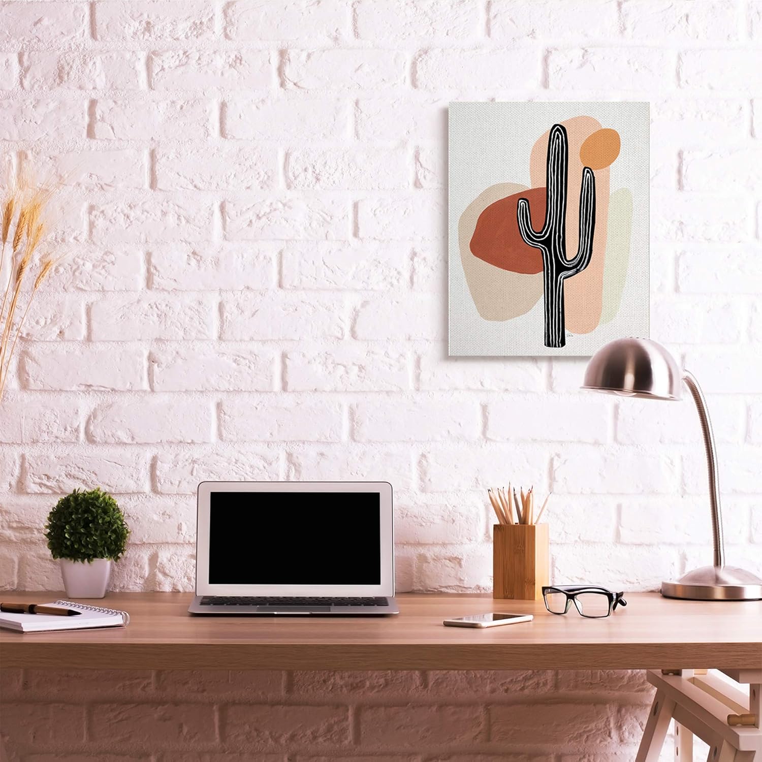 Stupell Industries Western Terracotta Abstract Desert Cactus Plant