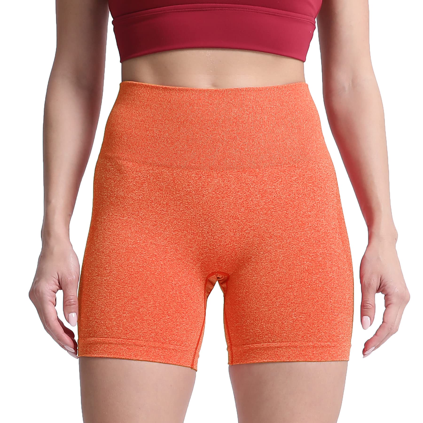 Aoxjox Contour Seamless Shorts for Women High Waist Workout Gym Biker Booty Running Yoga Short