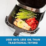 Kenmore 8 Qt Air Fryer 1700W 12 Presets Digital Touch Screen Stainless Steel Family Size Nonstick Basket Easy Cleanup Dishwasher Safe OilLess Cooking