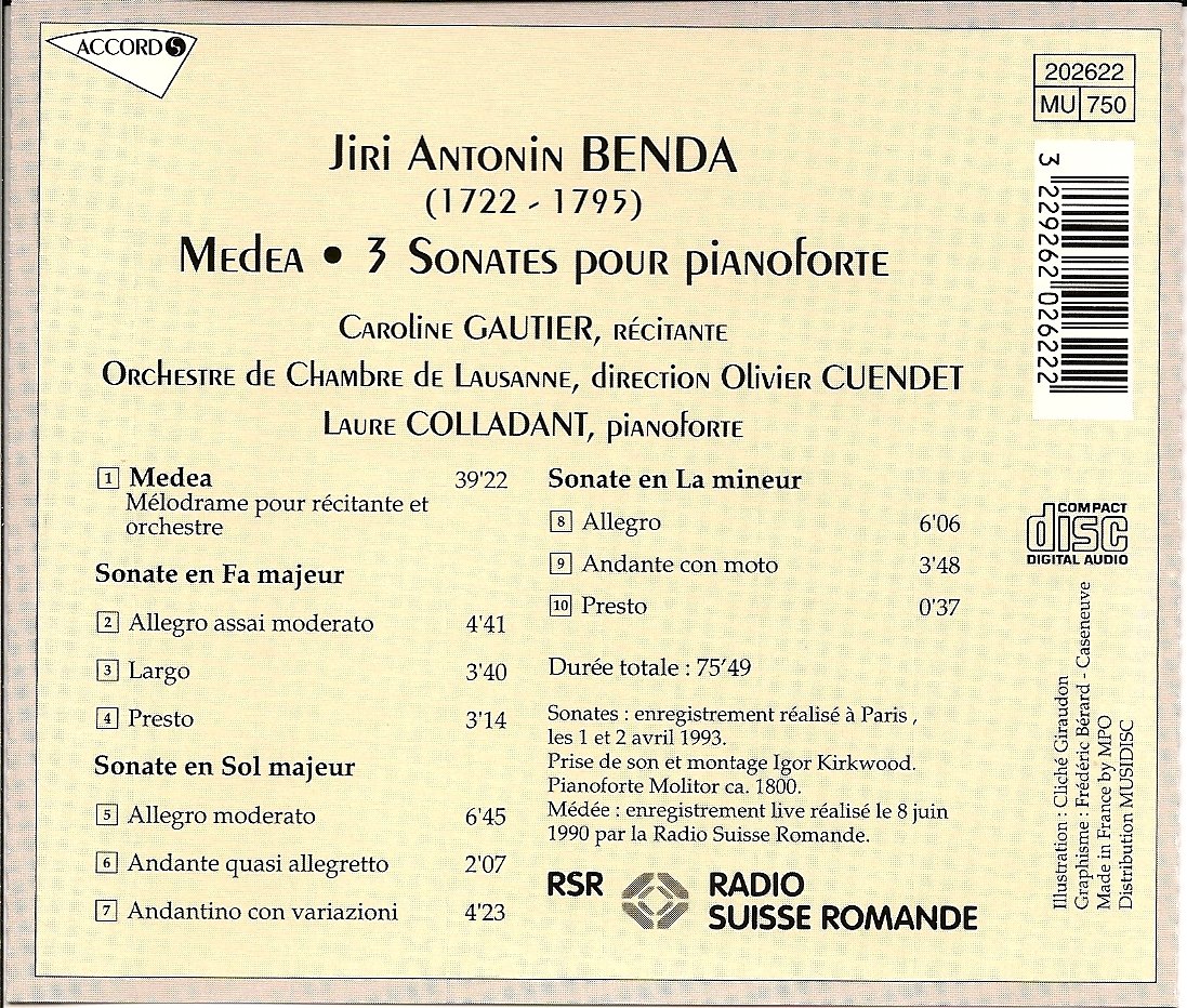 Medee, 3 Sonates Pour Pianoforte
