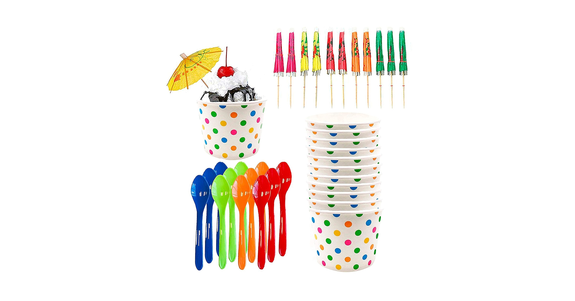 Amazon.com: Ice Cream Sundae Kit - 12 Ounce Polka Dot Paper
