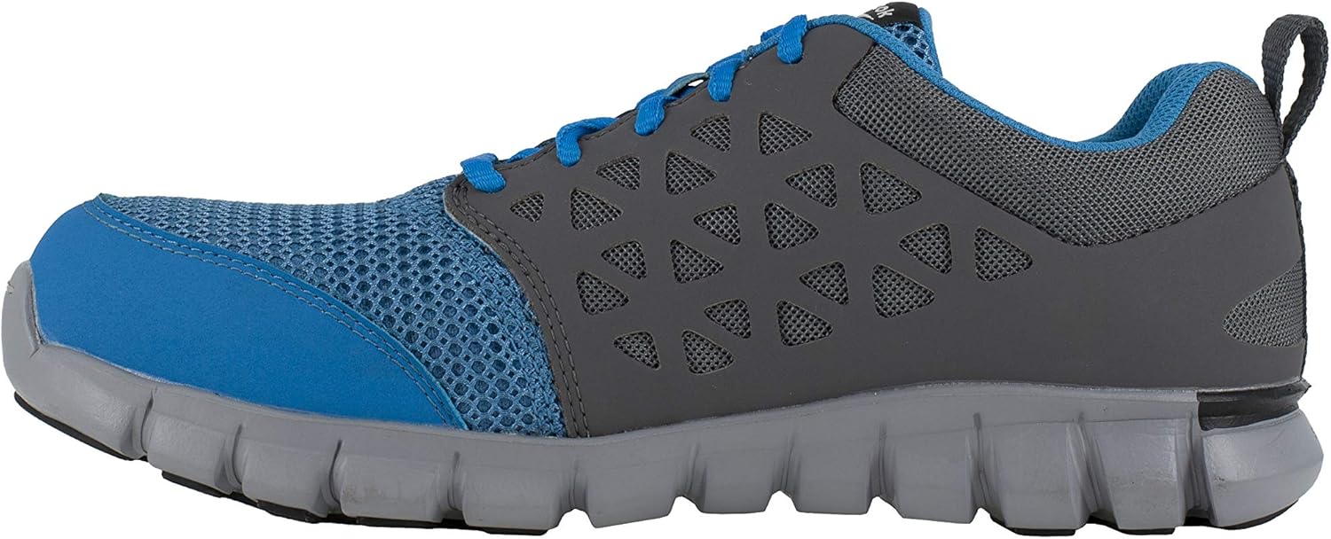 Reebok Work RB4040 Mens Sublite Cushion Work Athletic Alloy Toe Shoe Blue and Grey,14 M US - Image 3