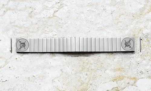 Miniatura 2 de NICKSTON Engraved Band Strap Compatible with Samsung Watch 3 45mm Galaxy Watch 46mm Gear S3 Frontier Classic LTE Silver Stainless Steel Bracelet