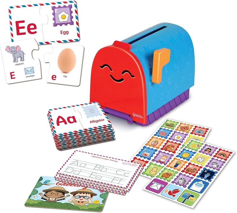 Buzón de aprendizaje del alfabeto: juguetes Montessori para niños pequeños, rastreo de letras ABC, práctica de escritura, manipulativos para niños en edad preescolar, regalos para niños y niñas, juegos de simulación, motricidad fina