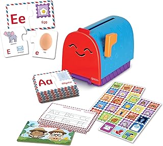 Learning Resources Cassetta della Posta per Imparare l'Alfabeto, Puzzle dell'Alfabeto, Puzzle di Abbinamento dell'Alfabeto, Gioco della Cassetta Postale, Giocattoli Educativi per Bambini di 4+ Anni