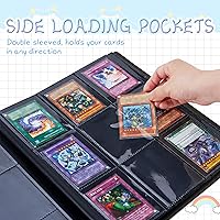 Vista 4 de Rossy Carpeta para tarjetas coleccionables, 9 bolsillos, impermeable, para coleccionar tarjetas, con 360 bolsillos laterales de carga para tarjetas