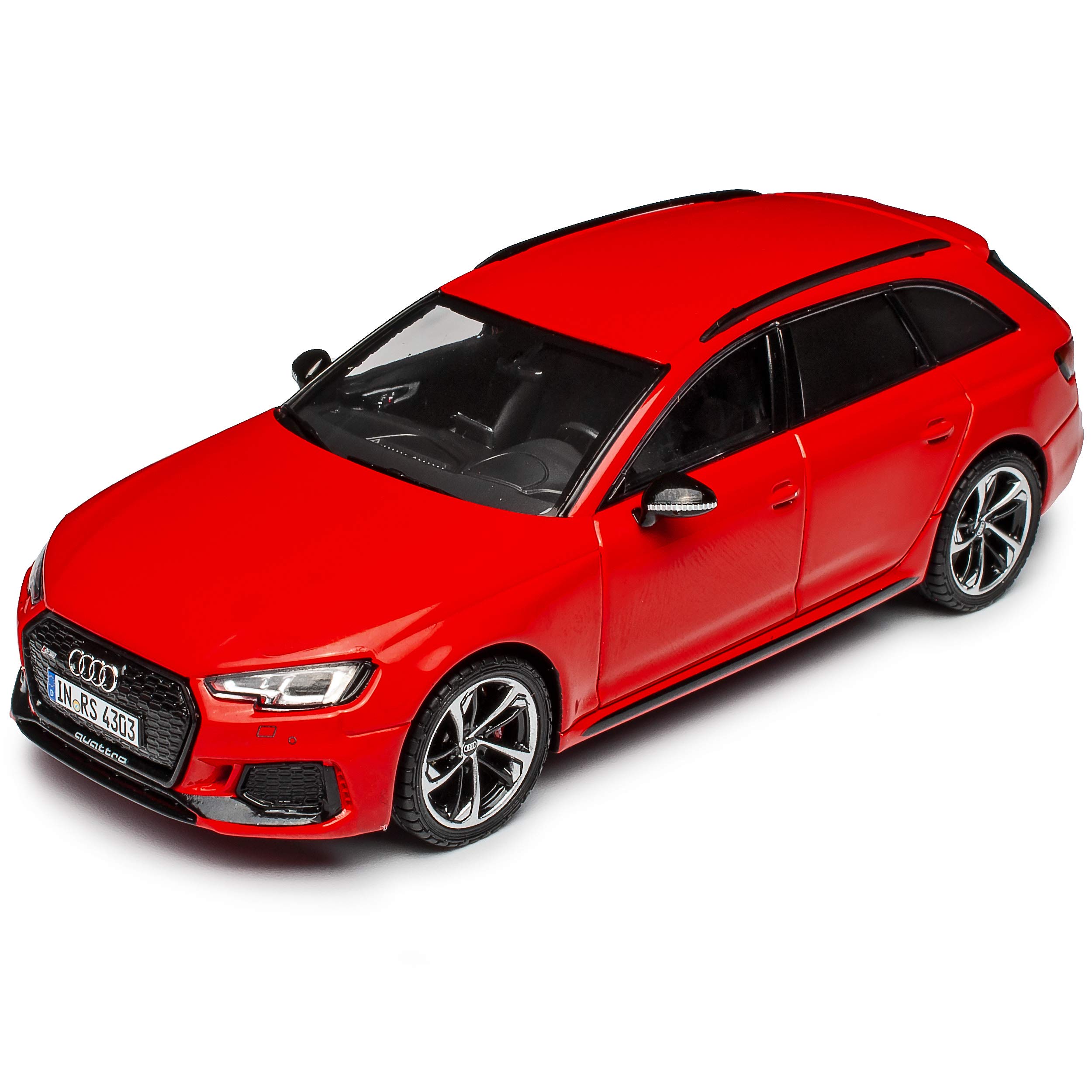 A*U*D*I A4 RS4 B9 Avant Kombi Misano Rot Ab 2015 1/43 Spark Modell Auto