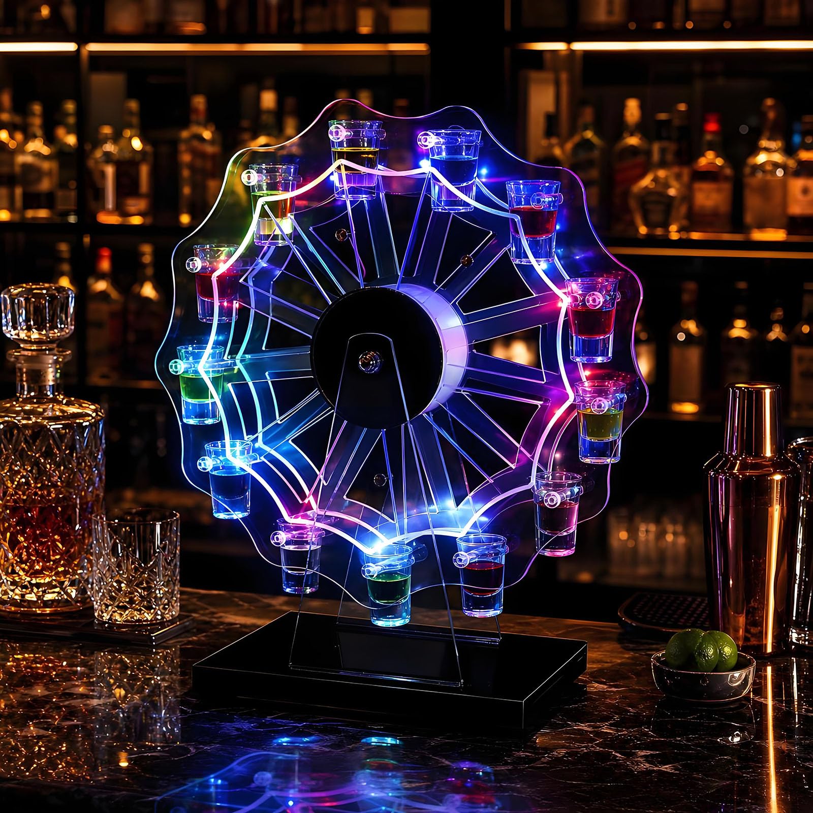 Amazon.com: NURBAL Shot Glass Holder, LED Lighted Liquor Shelves