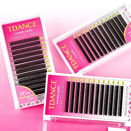 Miniatura 7 de TDANCE Extensiones de pestañas W prefabricadas en abanico 5D, pestañas W 0.07 D, rizo CD, negro mate, abanicos de volumen en forma de W