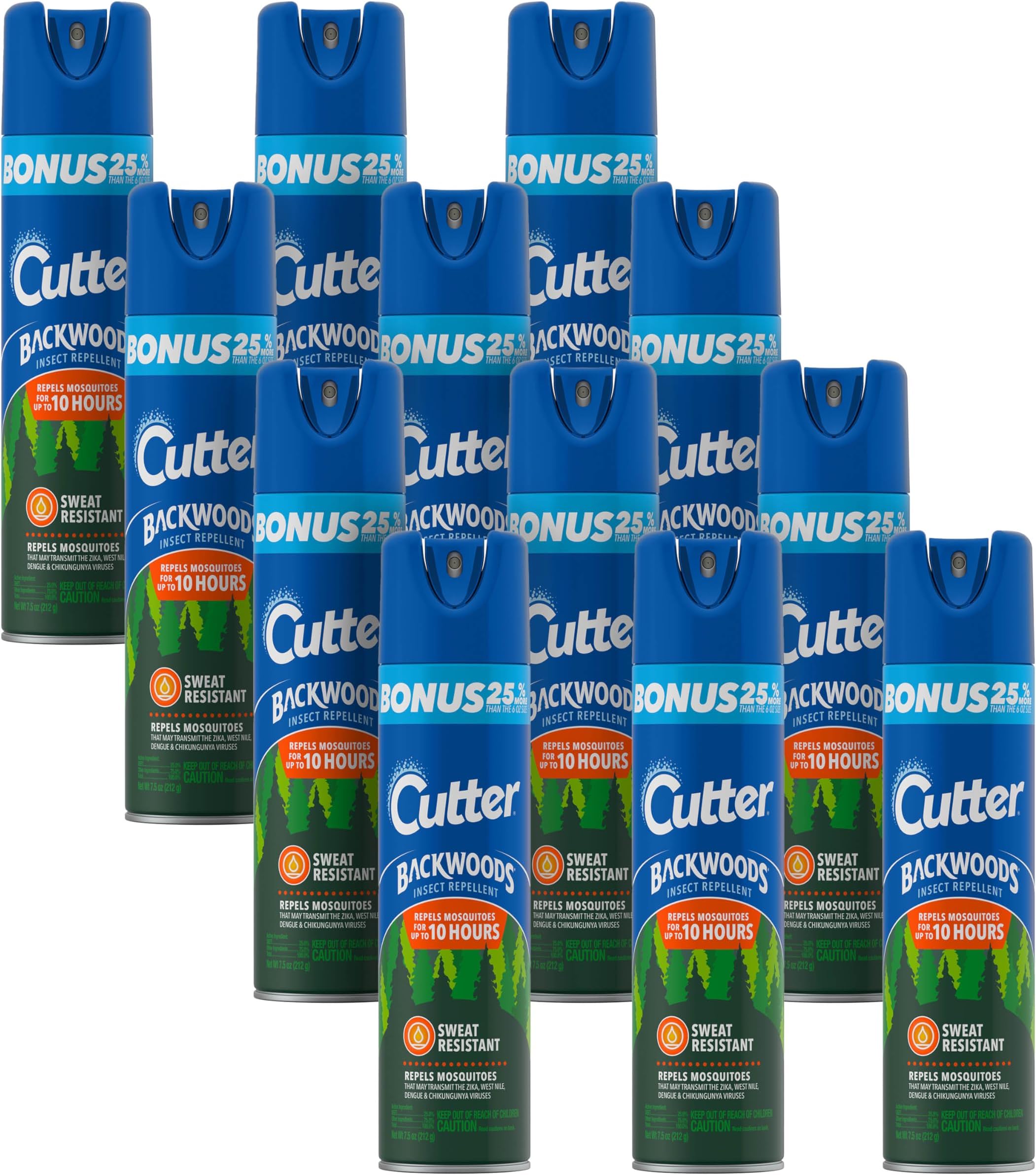 Insect Repellent, Aerosol, 7.5 Oz, 12 pack
