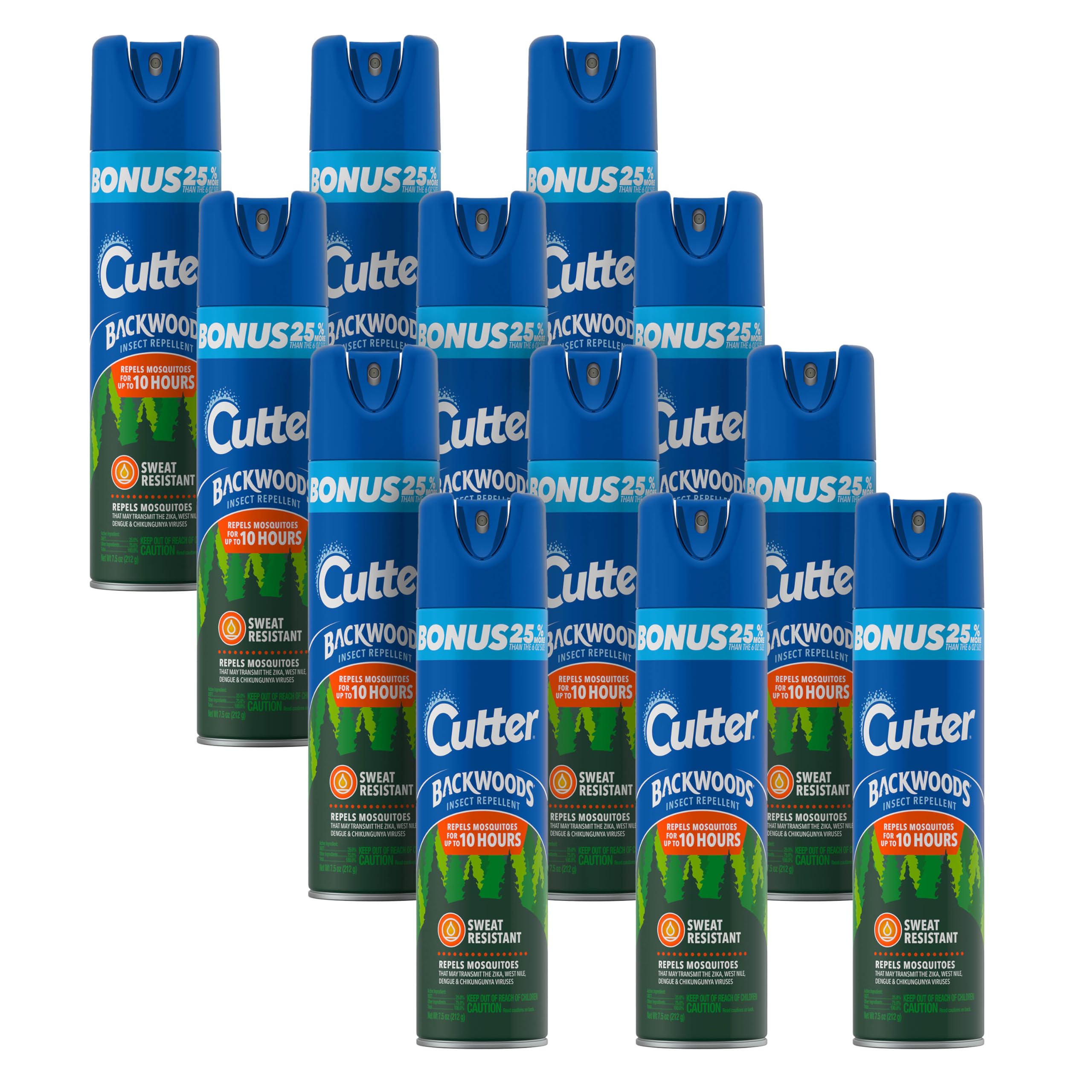 CutterInsect Repellent, Aerosol, 7.5 Oz, 12 pack