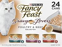 Vista 1 de Purina Fancy Feast, Paquete de comida gourmet húmeda para gatos, (24), 3 oz en latas, 0