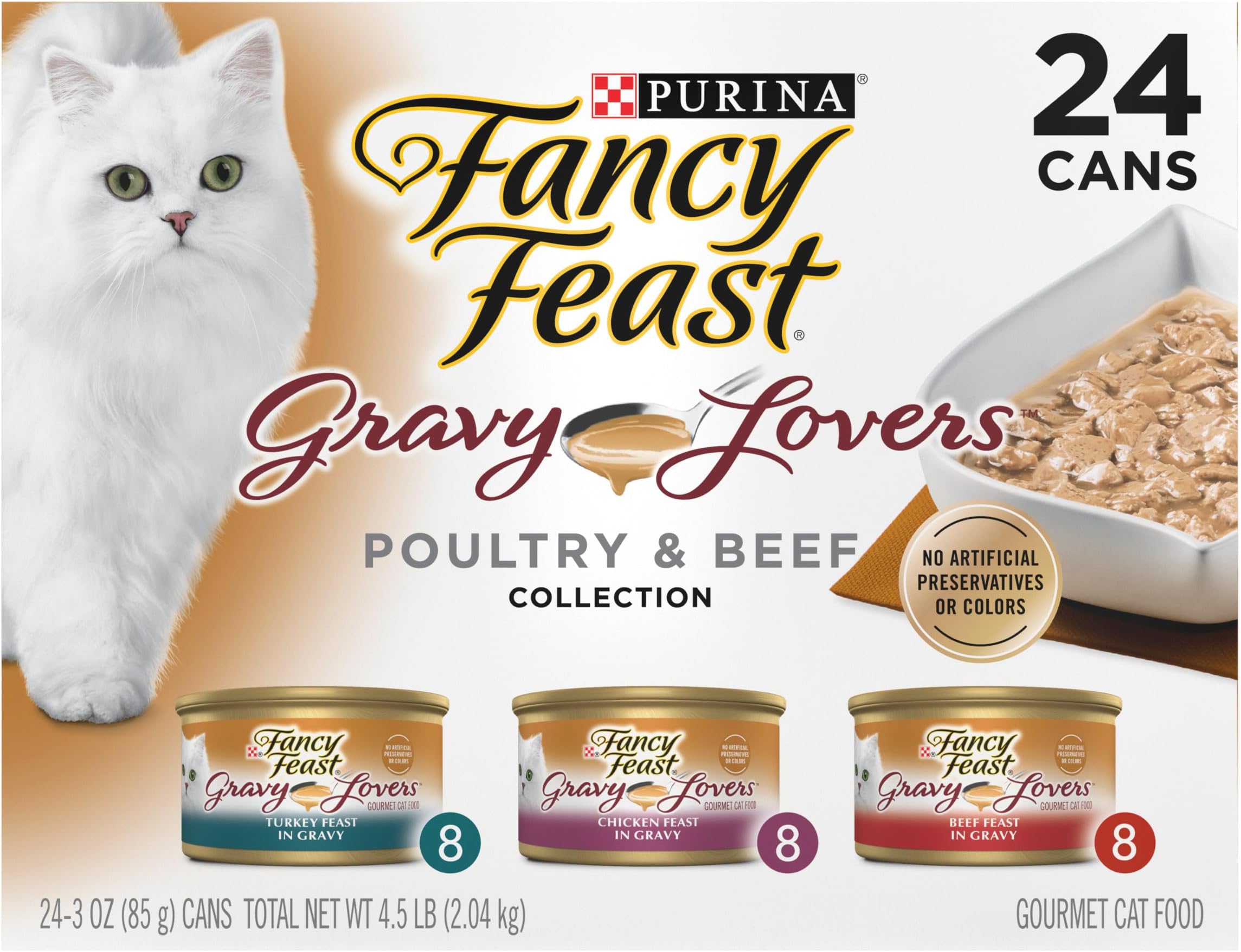 Purina Gravy Lovers Poultry and Beef Grilled Gourmet Wet Cat Food Variety Pack - (Pack of 24) 3 oz. Cans