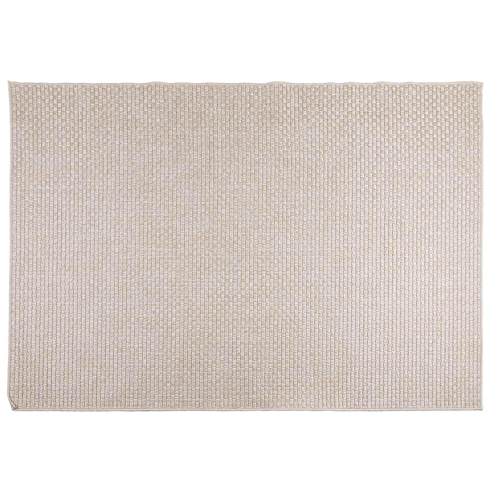 Teppich Waschbar Creme 170x120 cm - Rutschfester Indoor & Outdoor