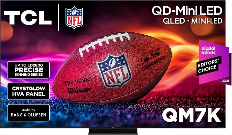 85 Inch Class QM7K Series | Mini LED QLED 4K HDR | 85QM7K, 2025 Model | 120HZ-144HZ Anti Reflective Screen Smart Google TV Dolby Atmos Onkyo Audio | Voice Remote Alexa Gaming Streaming Television