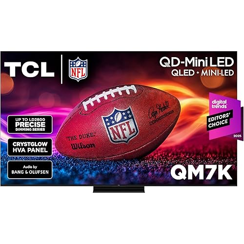 TCL 85 Inch Class QM7K Series | Mini LED QLED 4K HDR | 85QM7K, 2025 Model | 120HZ-144HZ Anti Reflective Screen Smart Google TV Dolby Atmos Onkyo Audio | Voice Remote Alexa Gaming Streaming Television