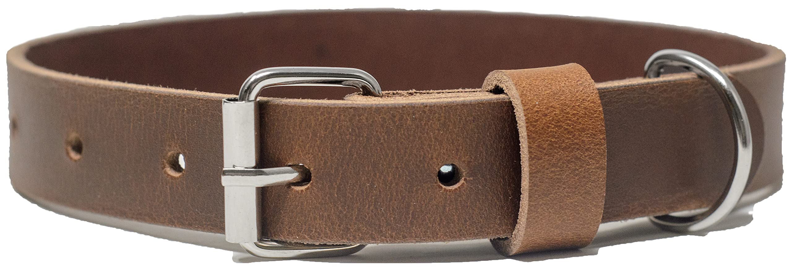 Ashford Ridge Made in England Real Leather Dog Collar - Tan Large, Large (43cm - 53cm)