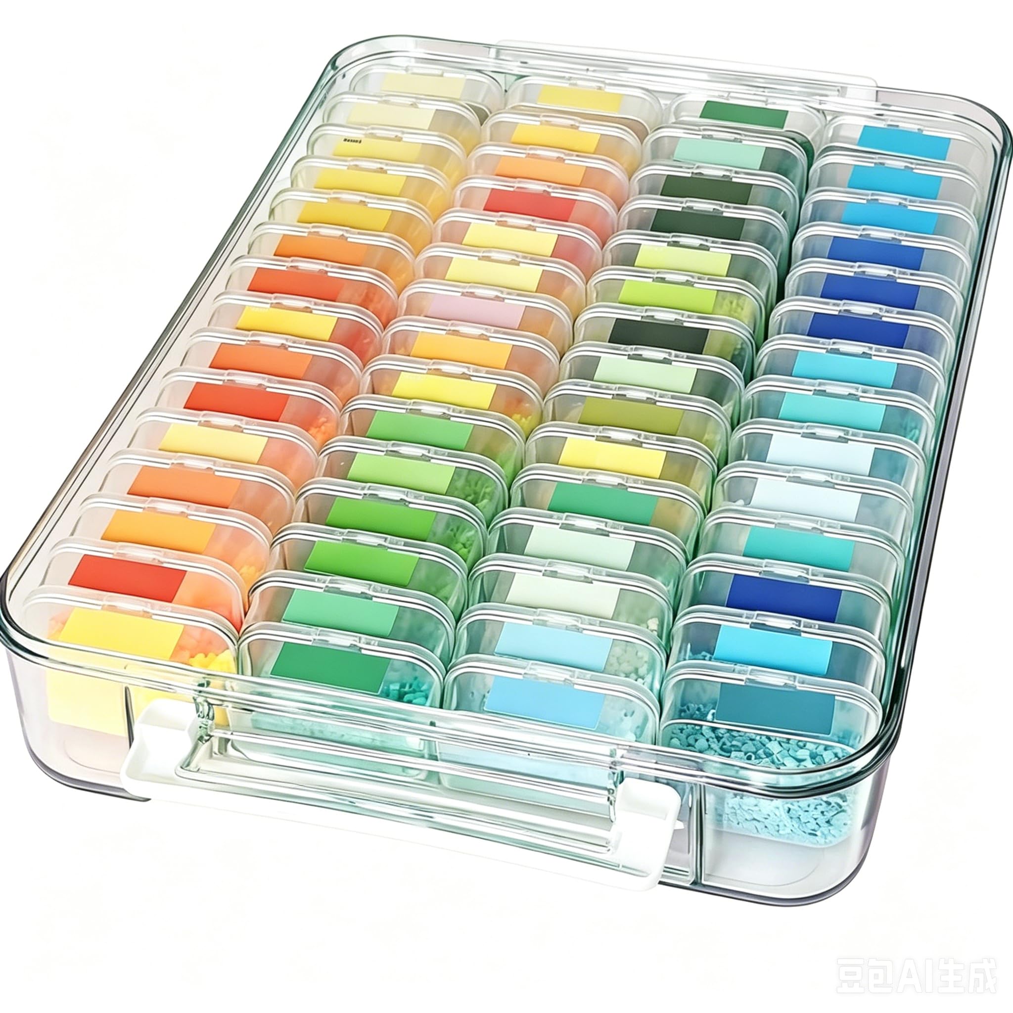 DYHNQE 60 PCS Diamond Art Storage Containers, Bead Storage Box Clear Craft Organiser Plastic Organiser Box for Beads Jewellery Making Diy Tools Small Parts (5.5x5.5x2cm)