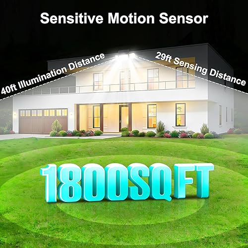 Miniatura 3 de Luces solares para exteriores, 3000 lúmenes, 218 luces LED con sensor de movimiento con control remoto, IP65 impermeable, luces de pared de 2pc,1