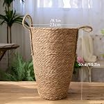 Wicker Vase, Decorative Tall Wicker Flower Vase, Hand-Woven Natural Straw Rattan Flower Vases with Handles for Dried Flowers, Large, Vases for Flowers