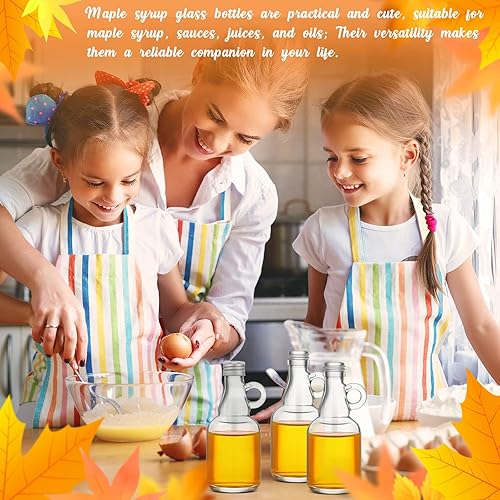 Miniatura 6 de Lallisa 24 mini botellas de jarabe de vidrio a granel de 1 onza botellas de jarabe de arce con mango de bucle, tapas de aluminio, recipiente vacío