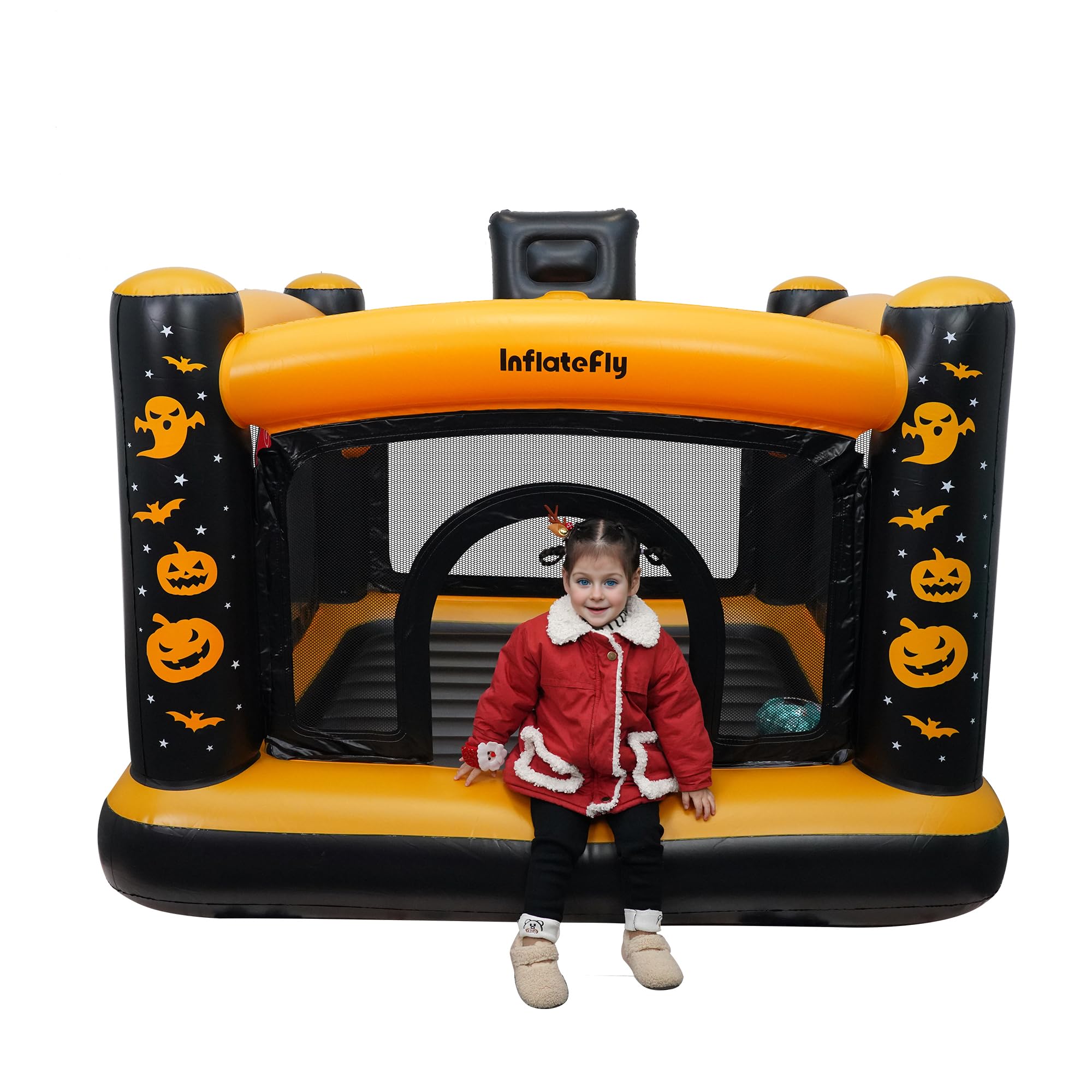 Bounce House Inflatable Castle Toddler Bouncy House for Kids with Ball Pit, Throw The Hoops, Shoot Basketball for Indoor or Outdoor