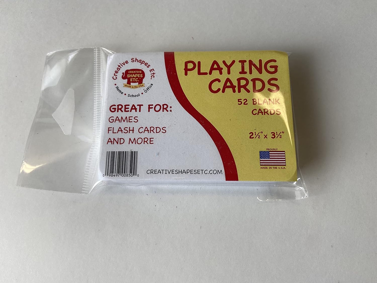 2.5" x 3.5" Blank White Playing Cards, 52 Blank Cards for Learning Games, Studying, Vocabulary Flash Cards, DIY Games, Classroom and More