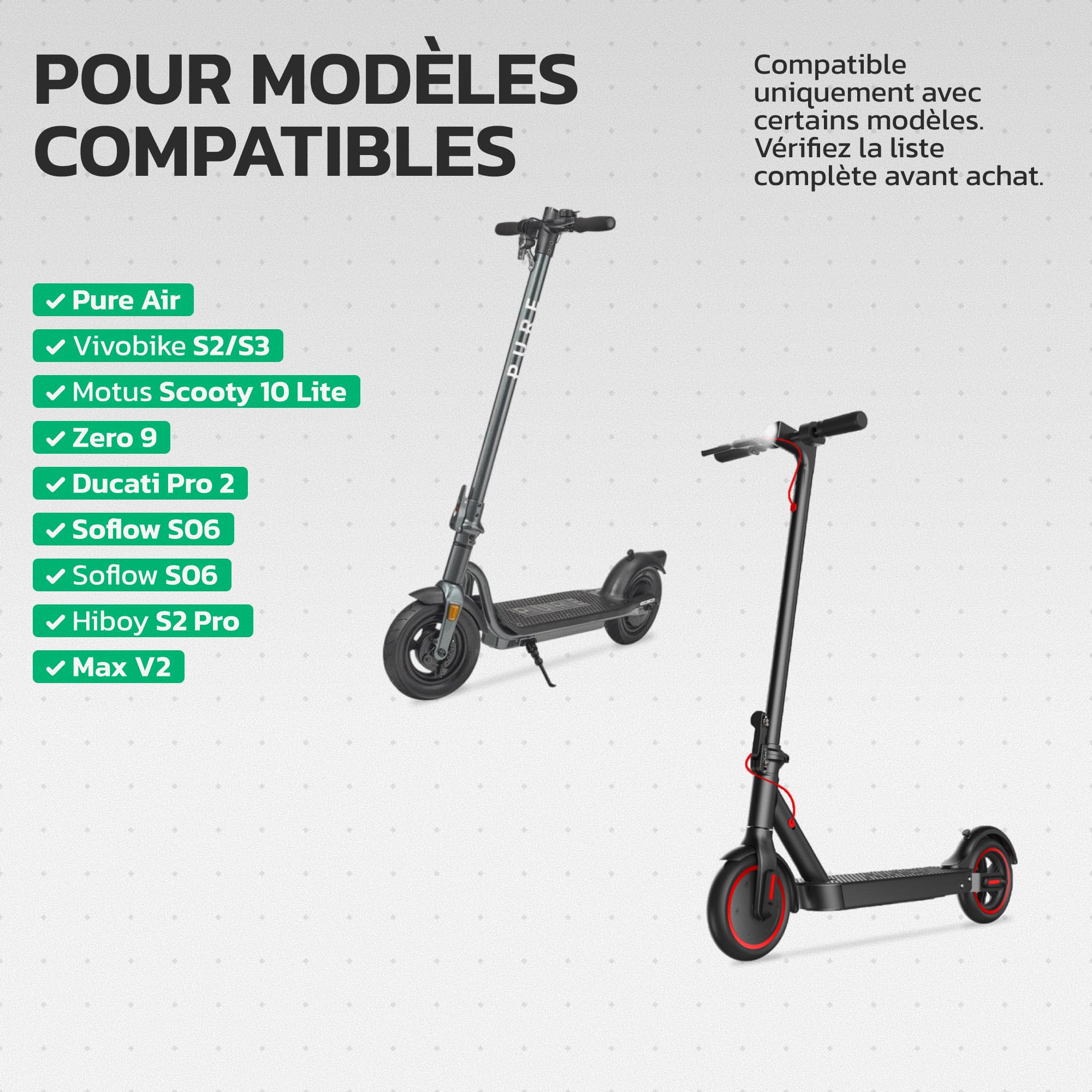 MOOVMOOV Pneu Plein 10x2.125 - Pour Trottinette Électrique Pure Air, SoFlow S06, Vivobike S2 & S3 Max, etc. - Pneu Anti-Crevaison 10x2.125 pouces