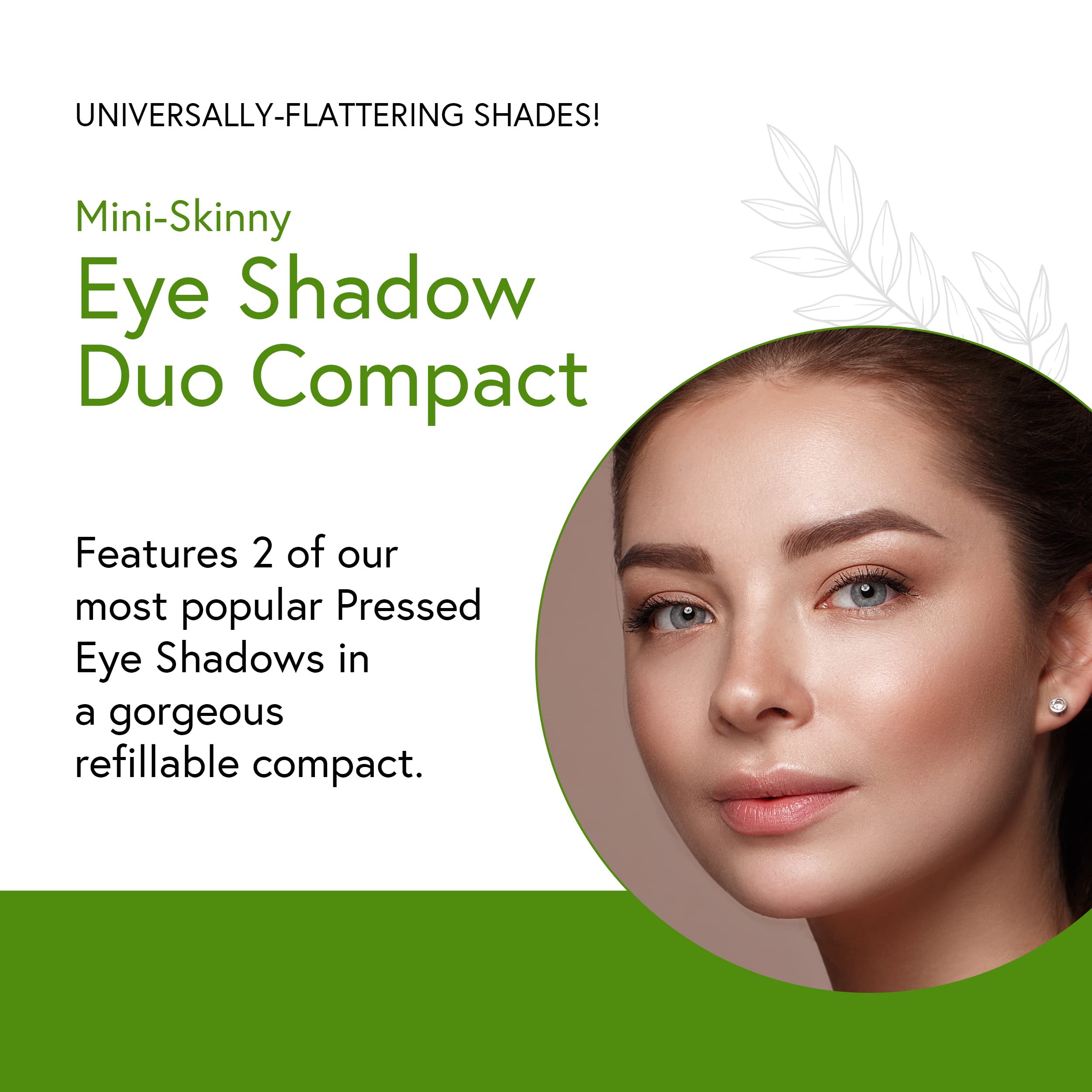 Mini Skinny Duo - Sombra de ojos compacta en Tippy Taupe y Porcelana, duradera, recargable y personalizable, vegano, sartenes de 1.024 in 2