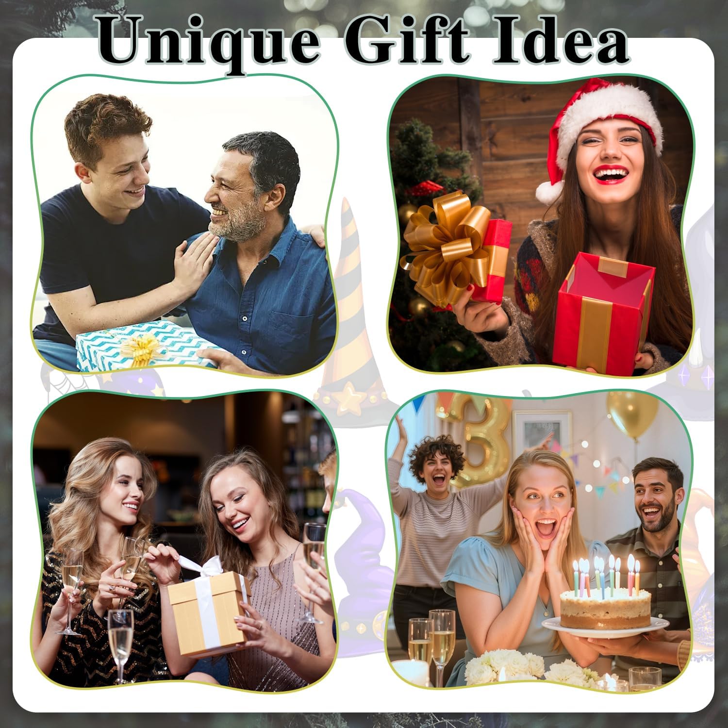 Witch Hat, 18IN Wizard Hat Cosplay Accessories for Halloween Costume Party Christmas Masquerade Carnivals - Image 7