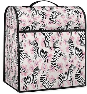 Cubierta antipolvo para todas las batidoras de 4,4 a 7,6 litros, diseño de cebra, color rosa