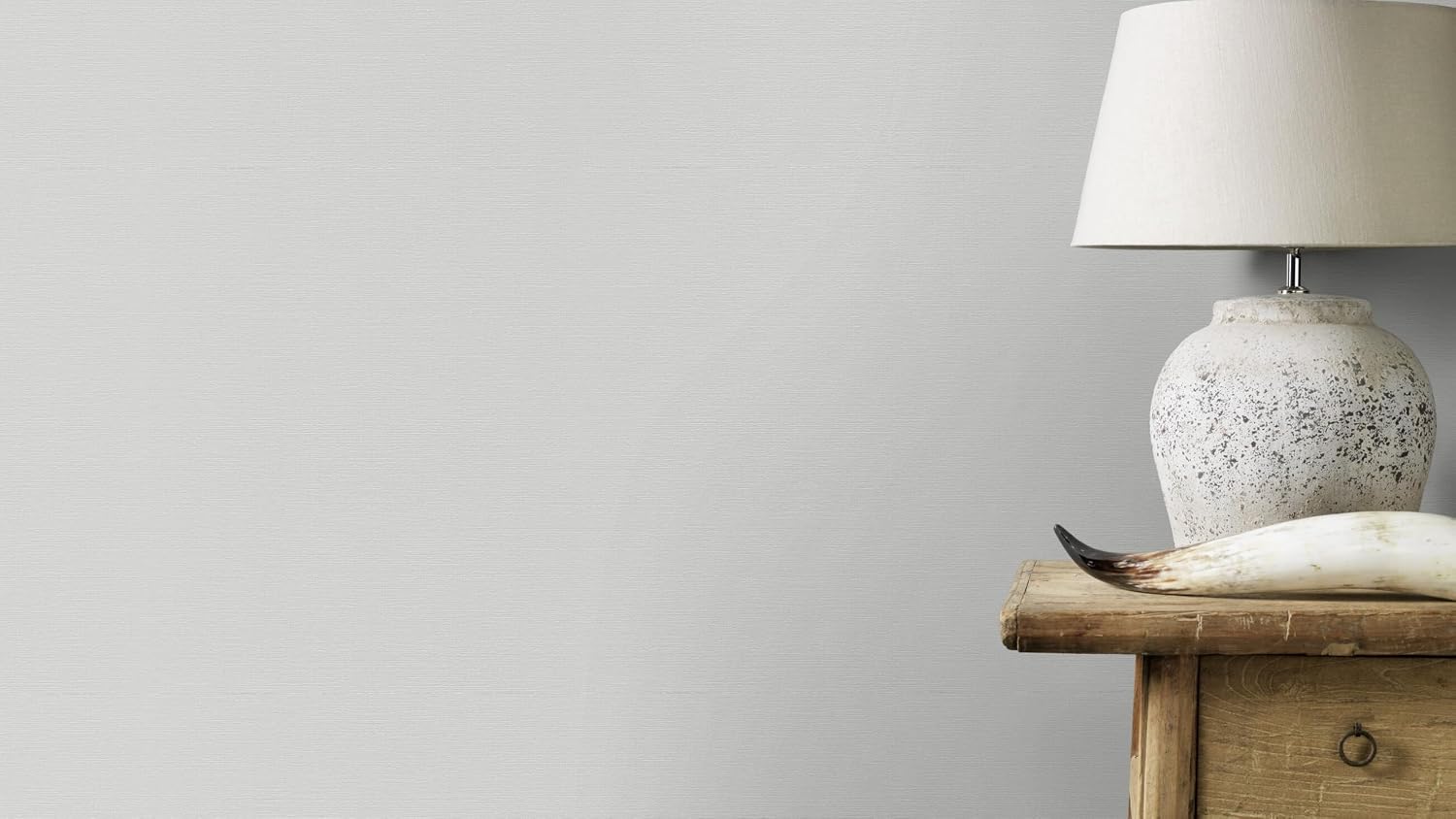 Rasch Wallpaper 732344 Light Grey Non-Woven Wallpaper with Linen Structure Plain 10.05 m x 0.53 m