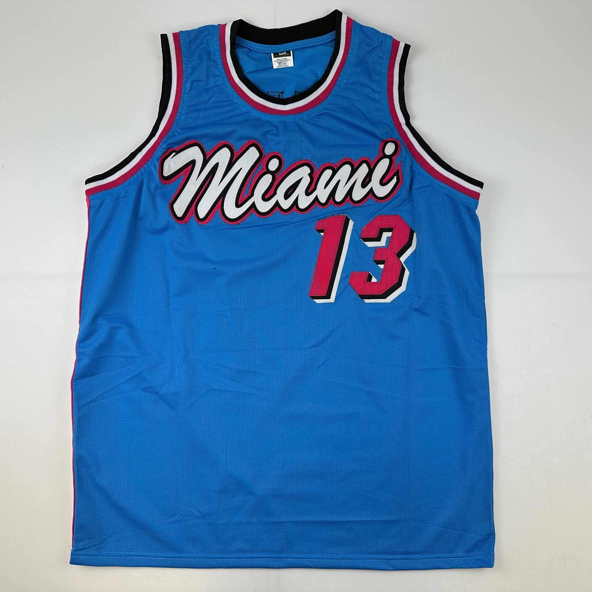 Facsimile Autographed Bam Adebayo Miami Blue Vice City