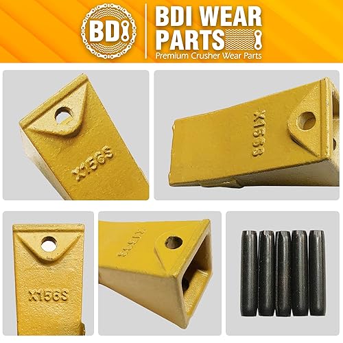 Miniatura 2 de BDI Wear Parts X156S - Dientes de cubo retroexcavadora con pasadores para minicargadora y minisavadora, paquete de 5