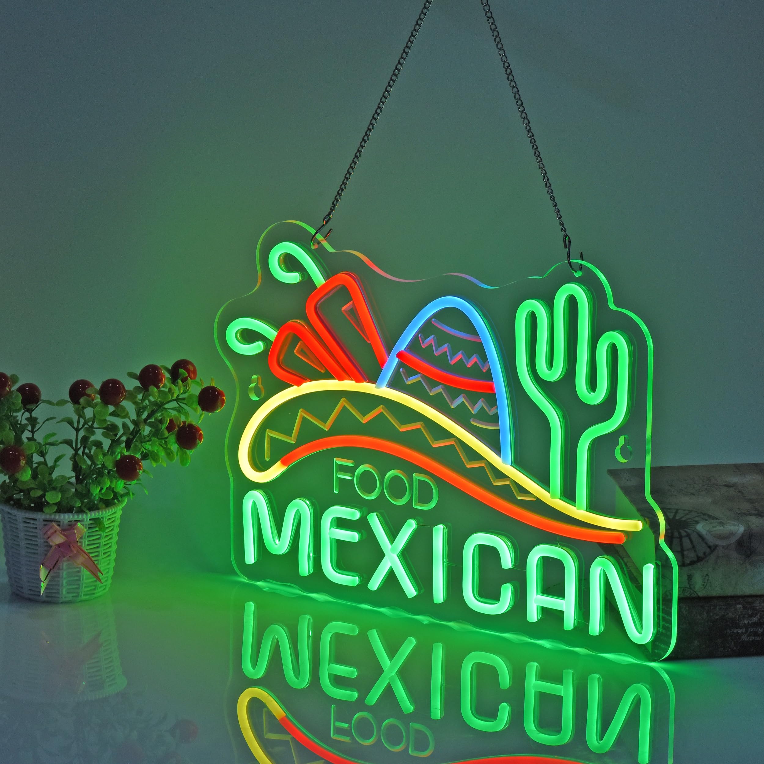 新品 メキシカン ネオンサイン LED看板 MEXICAN kitchen Amazon | CNBEYOUNG MEXICAN FOOD ネオンサイン 店舗用LED NEON SIGN