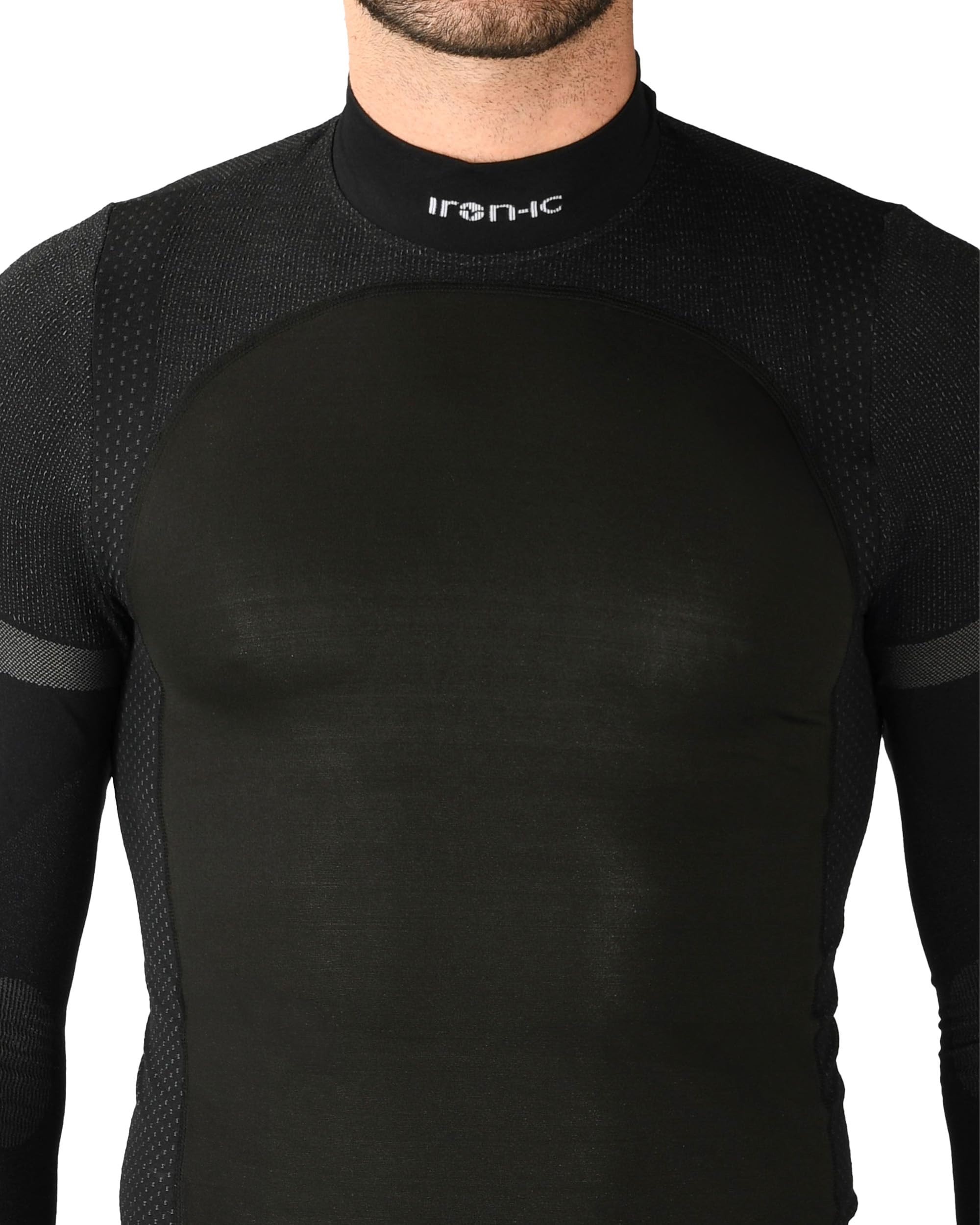 Iron-Ic - T-Shirt Uomo Maniche Lunghe Thermic Seamless con Struttura Antivento Traspirante - Fitting Slim Compression - Art. 201664