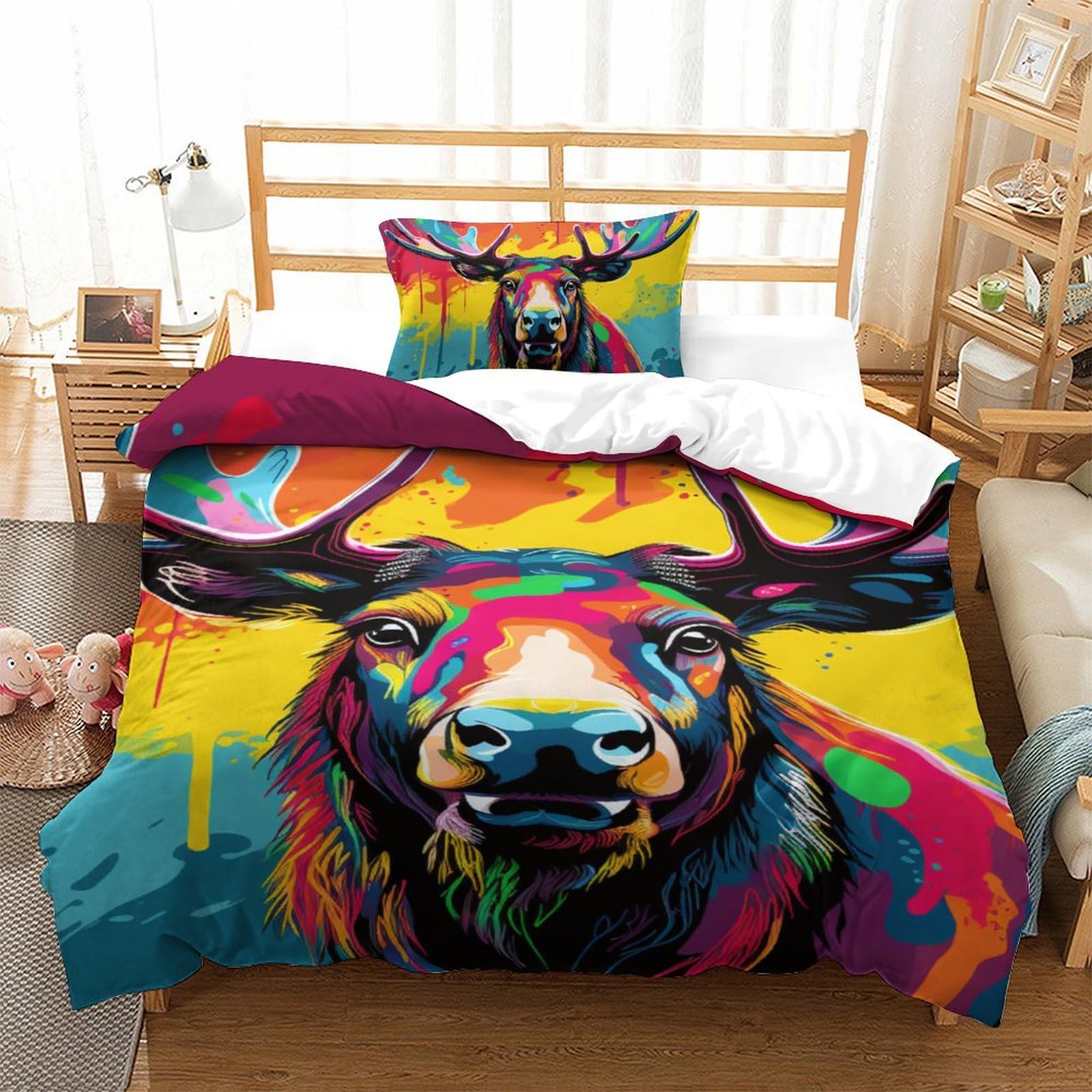Housse de couette pour garçons et adultes Le Wapiti, literie idéale chambre single