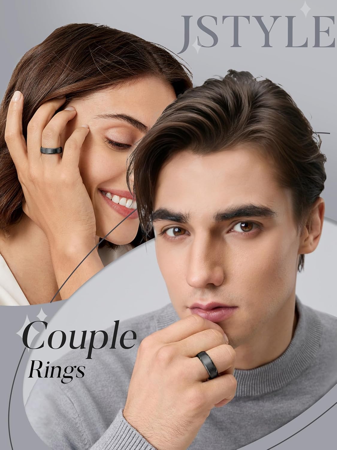 Jstyle Titanium Wedding Ring for Men - 6MM/8MM Hypoallergenic Lightweight Mens Wedding Bands with Zero Maintenance Brushed Surface Polished Edges Mens Engagement Ring Comfort Fit Size 7-13 - Image 5