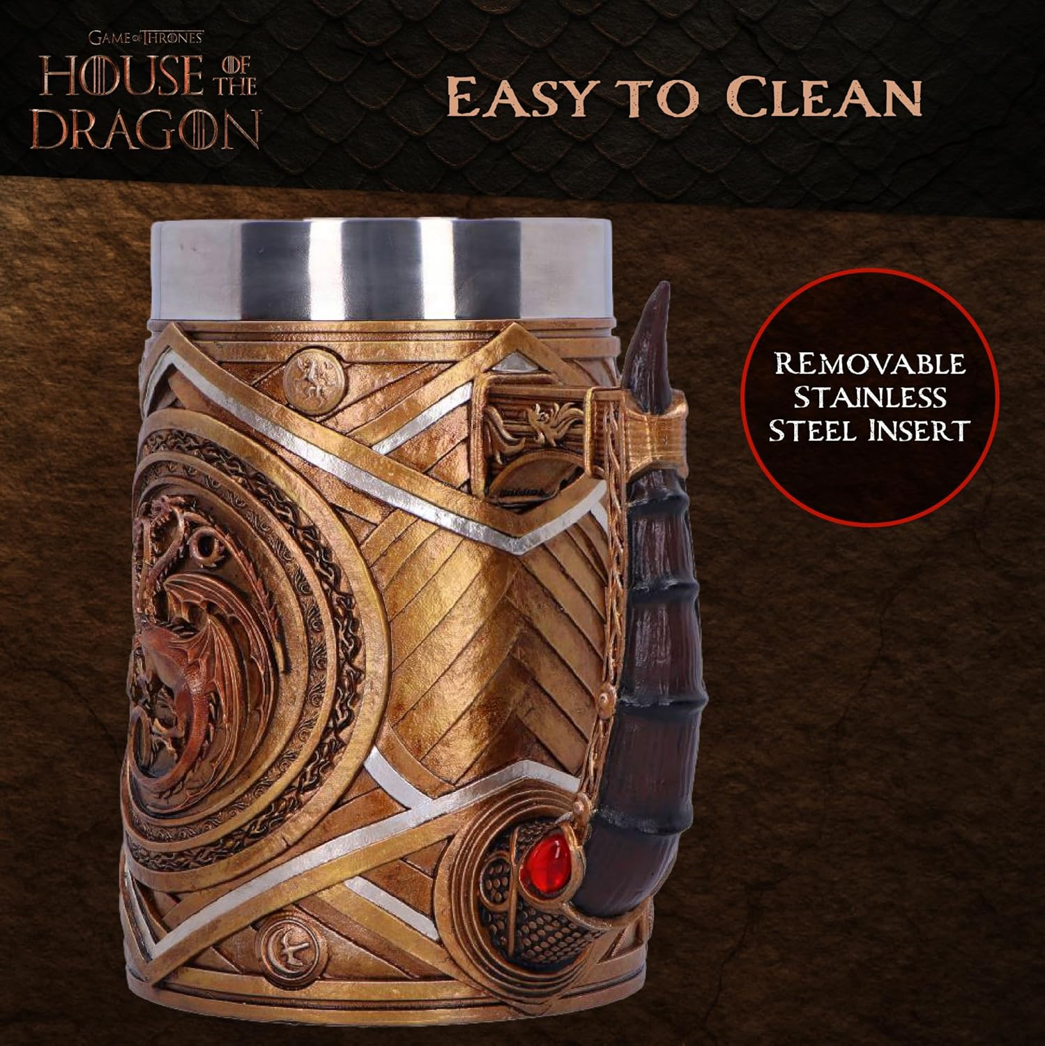 Nemesis Now Dragon Targaryen Crown and Dagger Tankard