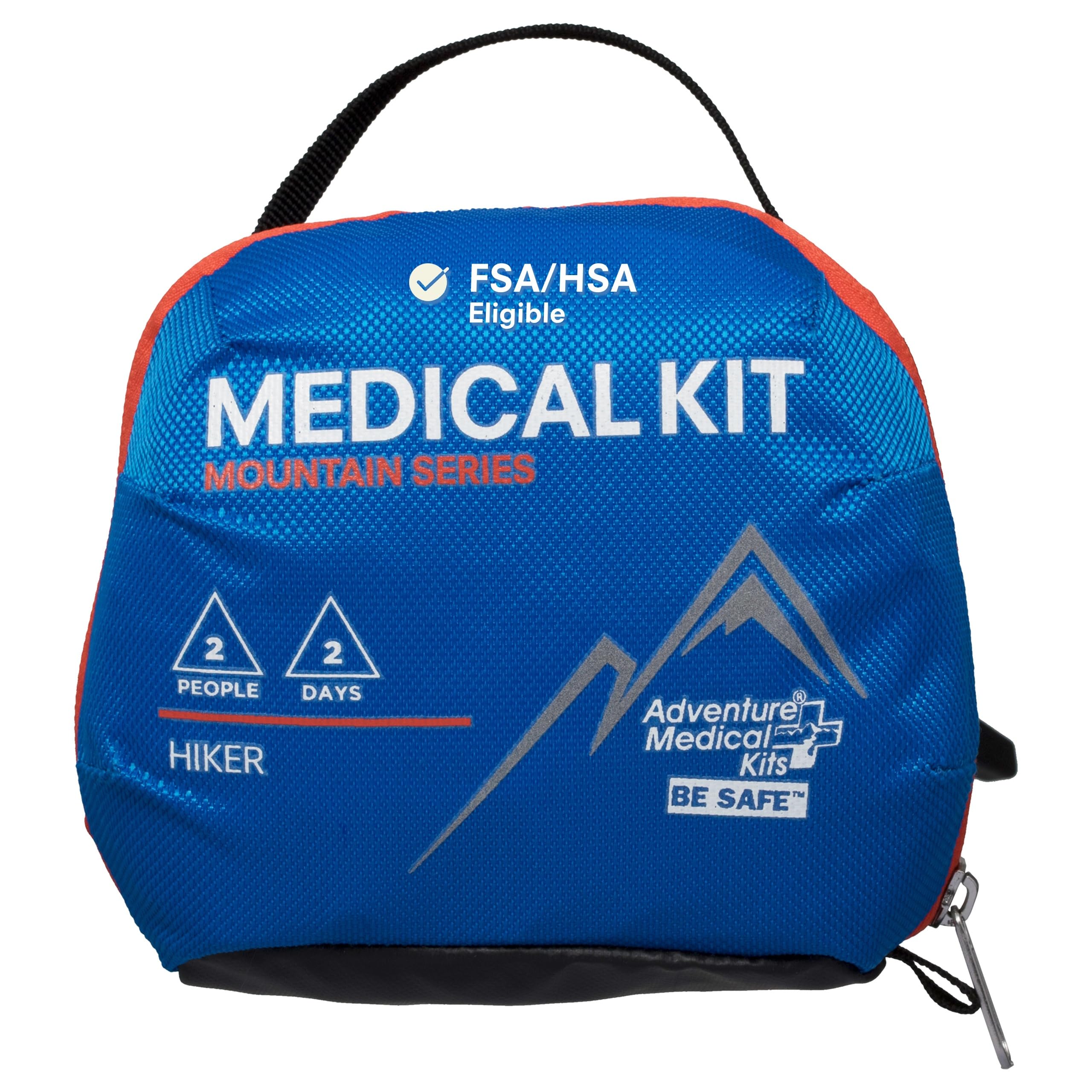 Adventure Medical Kits Mountain Series Medical Kit - Hiker - Emergency Medical First Aid Kit - For 2 People for 2 Days - Comes with a Trauma Pad, Medicine, Guide Book & More