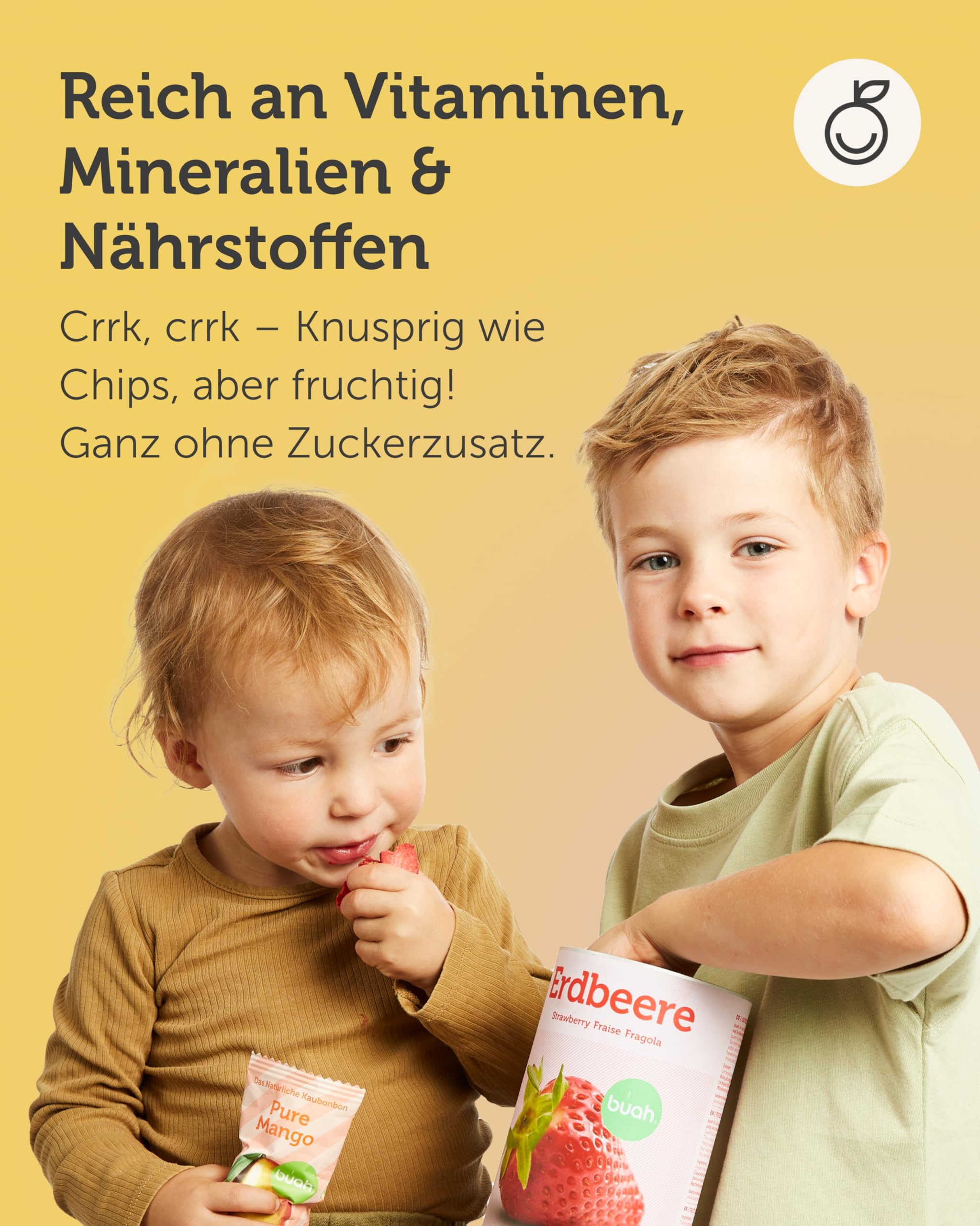 BUAH® Lunchbox Set - Gefriergetrocknete Erdbeere, Apfel, Banane, Erdbeere & Friends | Fruchtchips Als Snack Oder Für Smoothies | Idealer Süßigkeiten Ersatz | Vegan & ohne Zuckerzusatz