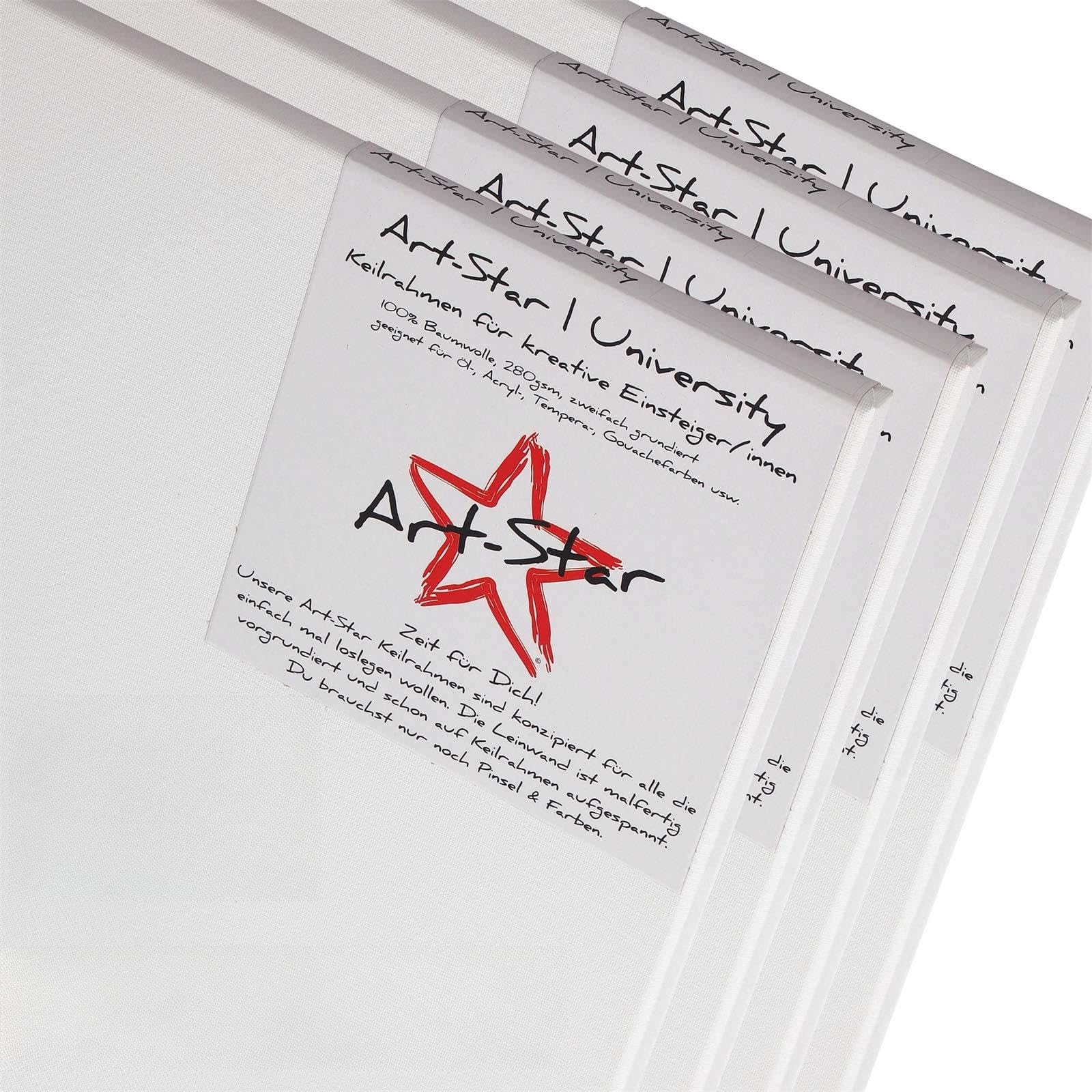 Art-Star 4X Chassis ENTOILÉ UNIVERSITÉ 50x70cm | Toiles sur châssis 50x70 cm | Toile préimprégnée, prêts à Peindre, châssis avec Toile
