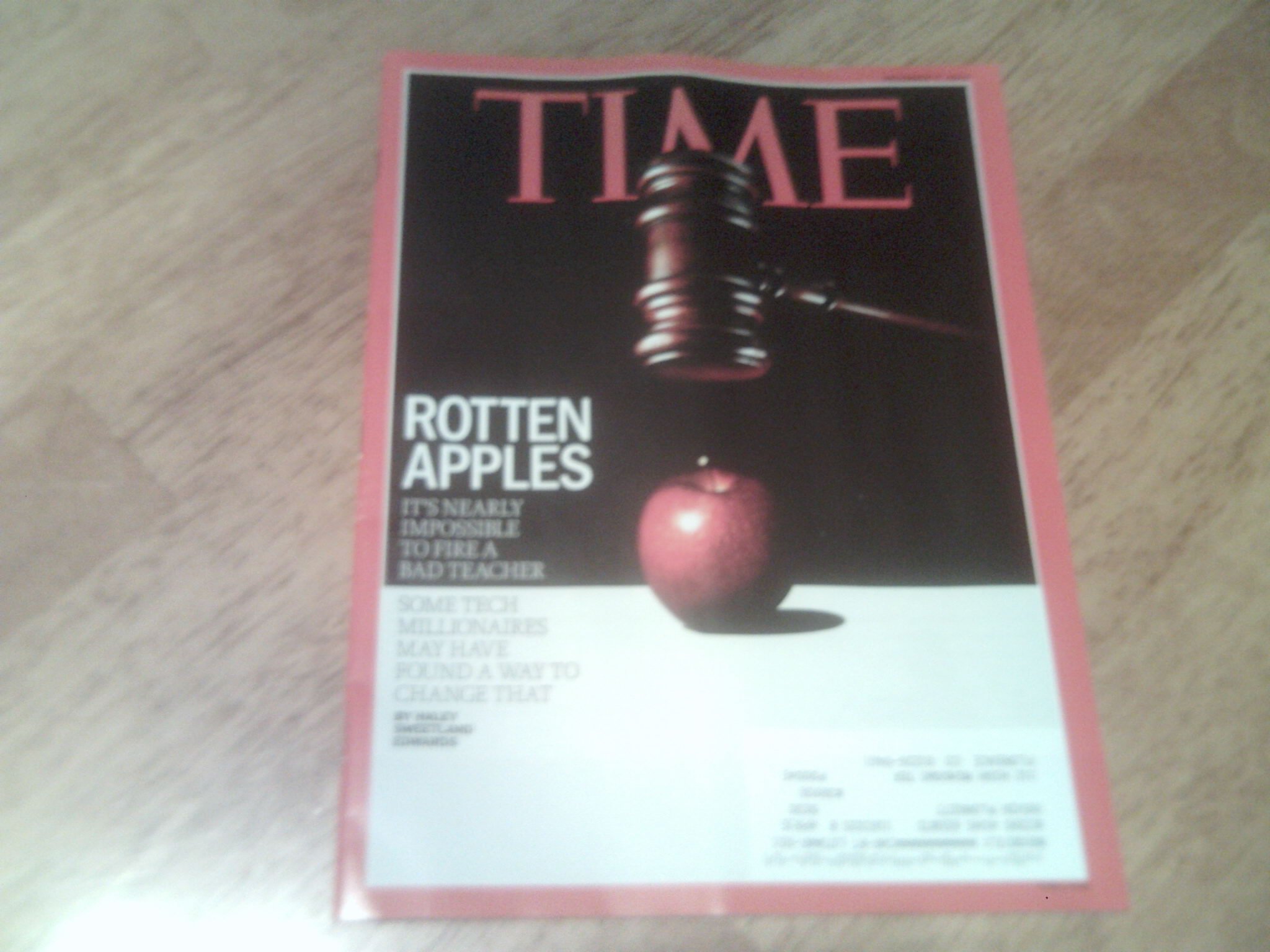 Time Magazine November 3, 2014 - Rotten Apples - It's Neraly Impossible to Fire Bad Teacher