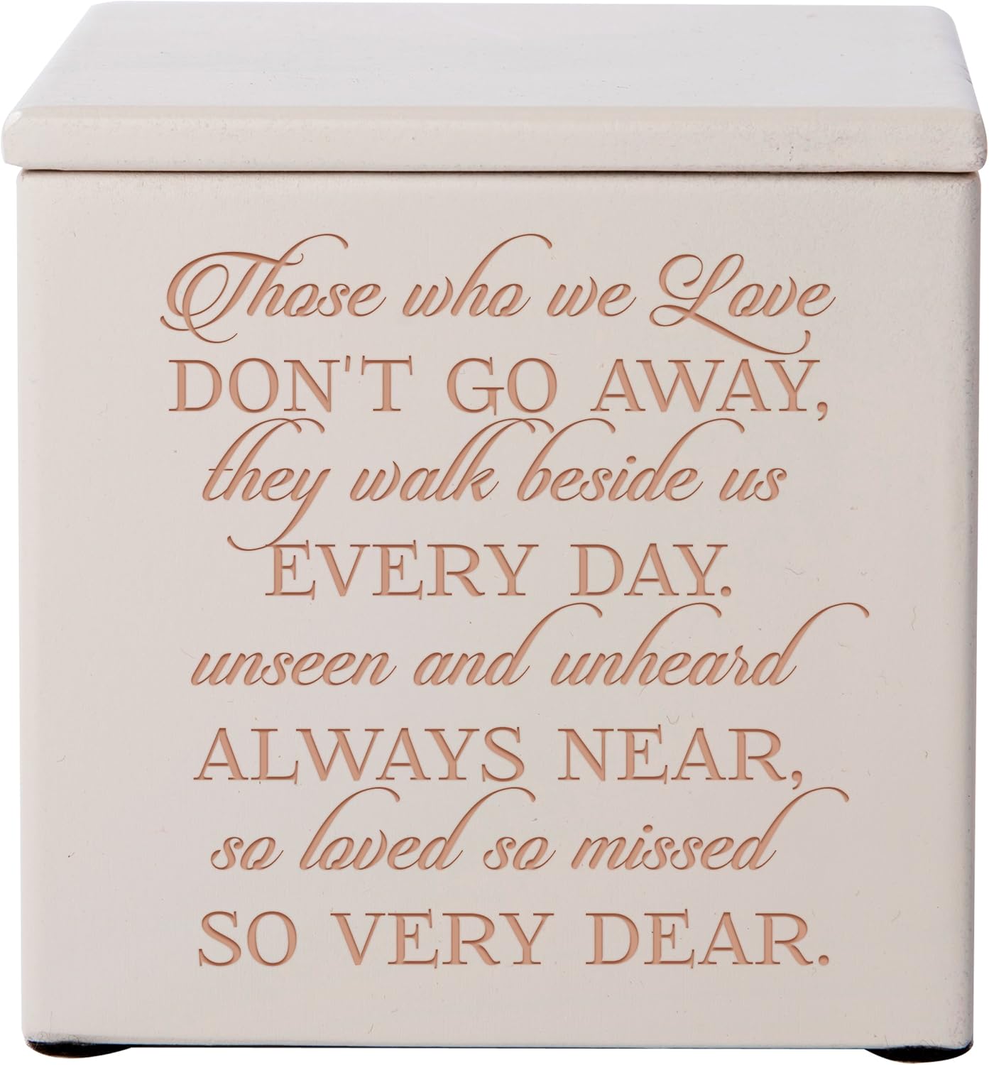 Cremation Urns for Human ashes -SMALL Funeral Urn Keepsake box for Pets - Memorial Gift for home or Columbarium Those we love don't go away they walk beside - Holds SMALL portion of ashes (Cherry)