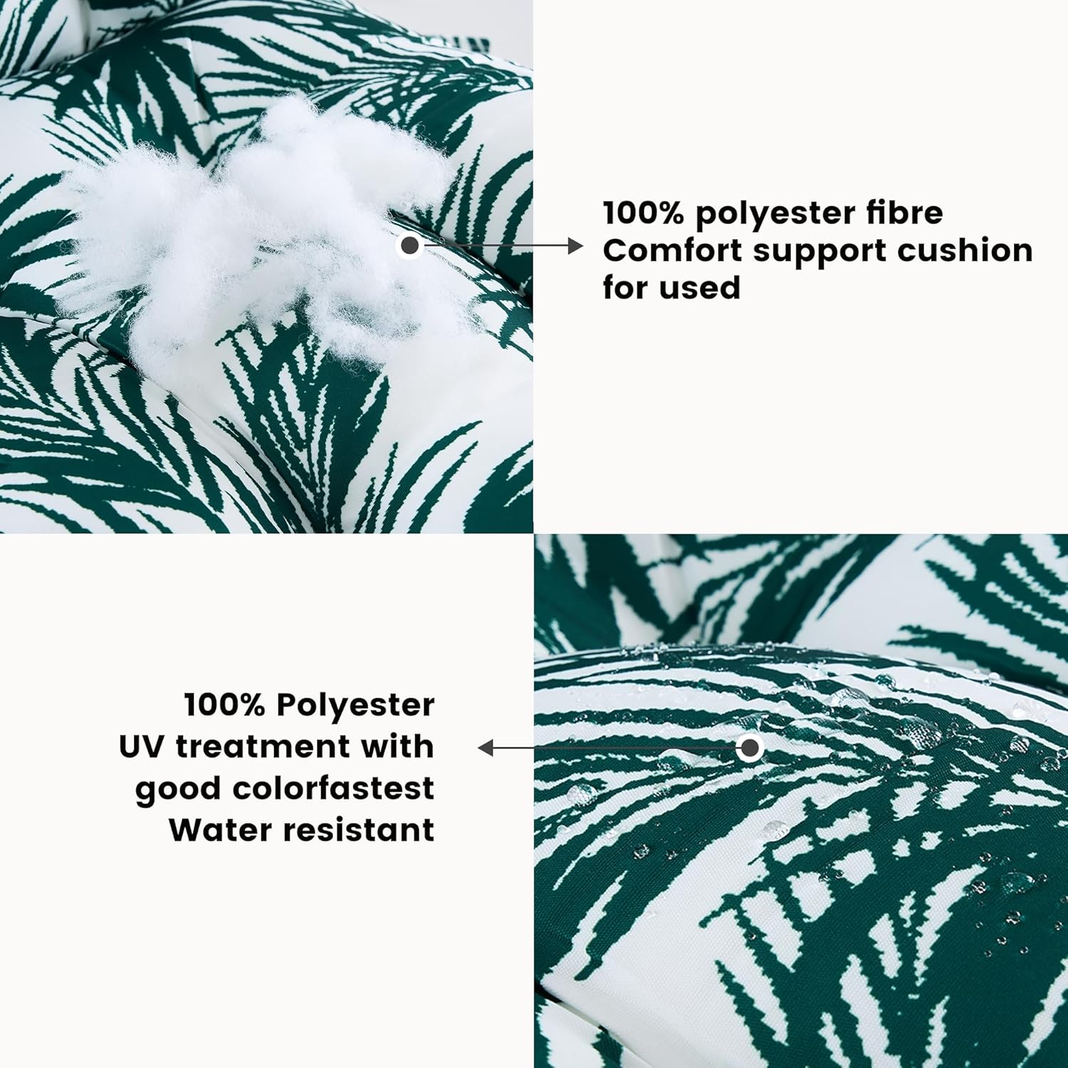 ARTPLAN Outdoor Chair Cushion,Adirondack Rocking High Back Tufted Thick Wicker Cushion with Ties for Patio Furniture,44"x21"x4",1 Count,Floral