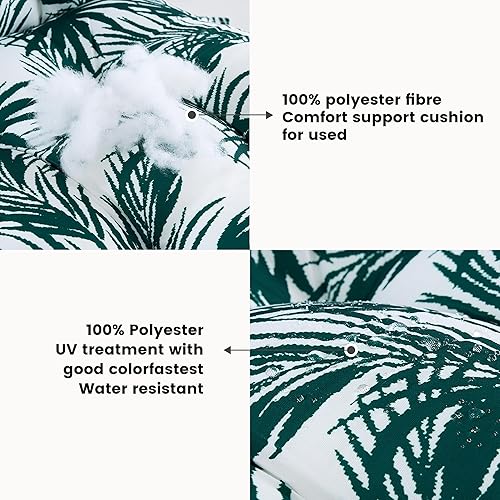 Miniatura 9 de ARTPLAN Cojín para silla de exteriores, cojín de respaldo alto para patio con lazo para silla mecedora Adirondack, 44 x 21 x 4 pulgadas, 1 unidad,