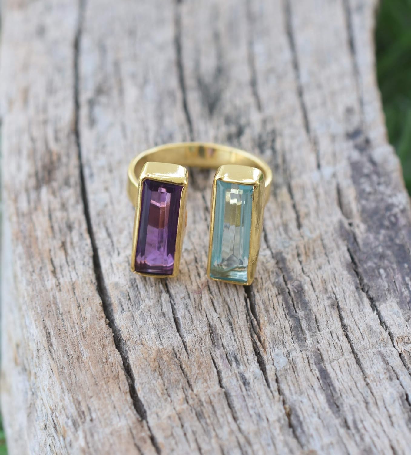 Veracity Jewelry Gold Plated Multi Gemstone Rings For Women & Girls - Jewelry For Women's Birthday Anniversary Wife Mom Girlfriend Sister - Handmade Gifts