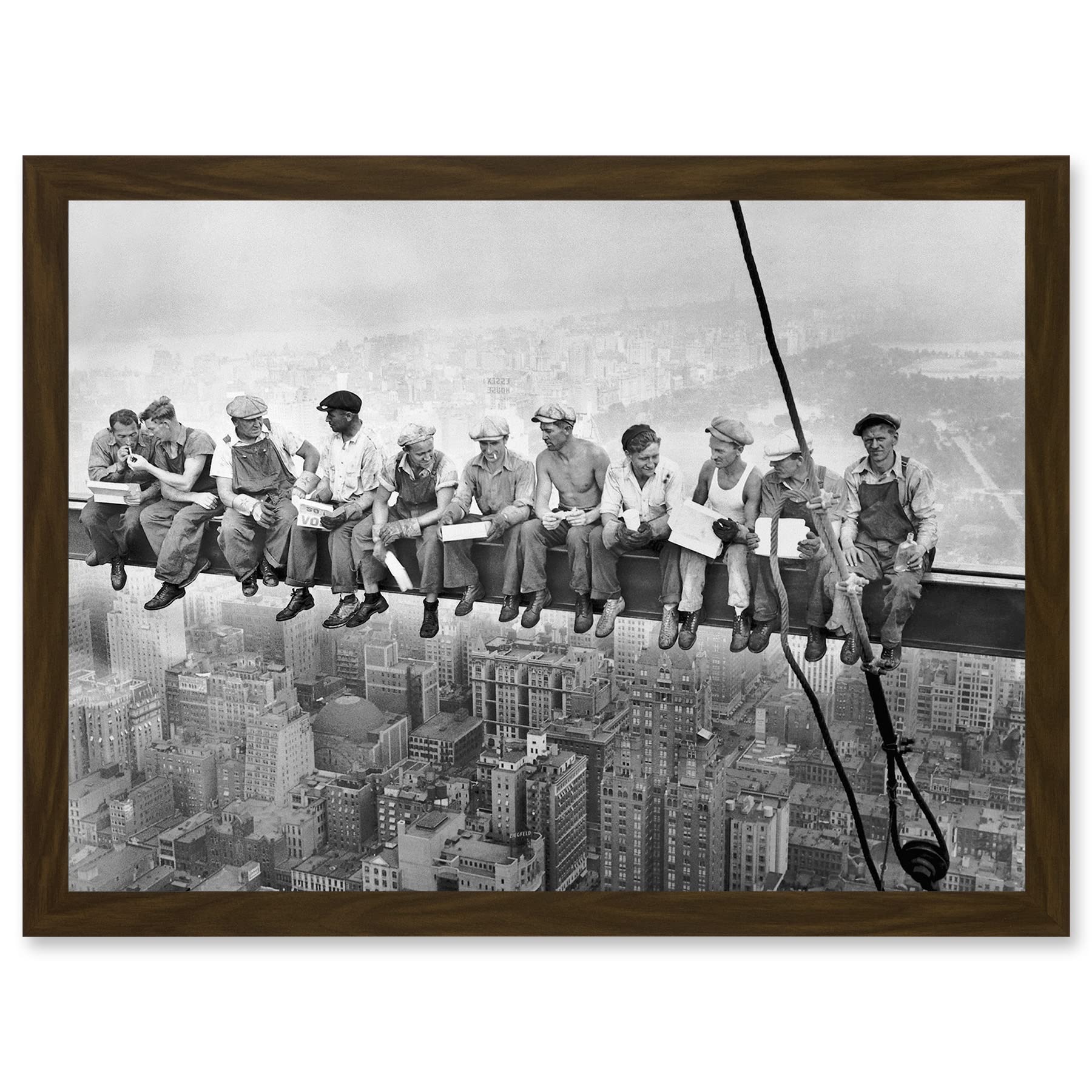 Lunch Atop A Skyscraper New York City 1932 Iconic Photo Artwork Framed Wall Art Print A4